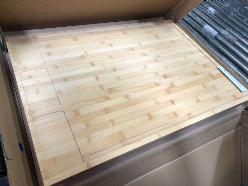 Photo 2 of 30 x 21 in Extra Large Bamboo Cutting Board and Stovetop Cover, Stove Top Cover Chopping Board with Detachable Legs and Juice Groove, Protector Board for Restaurant Kitchen Counter & Sink
