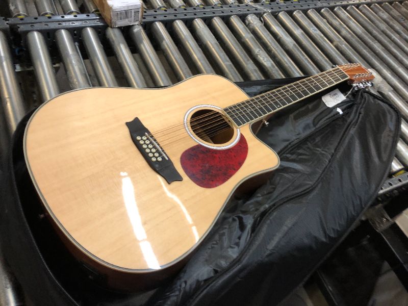 Photo 2 of Asmuse 42” Acoustic Electric Guitar, 12 String Full Size Acoustic Guitar Bundle with 4-Band EQ, Gig Bag, Tuner, Picks, Shoulder Strap (Natural)