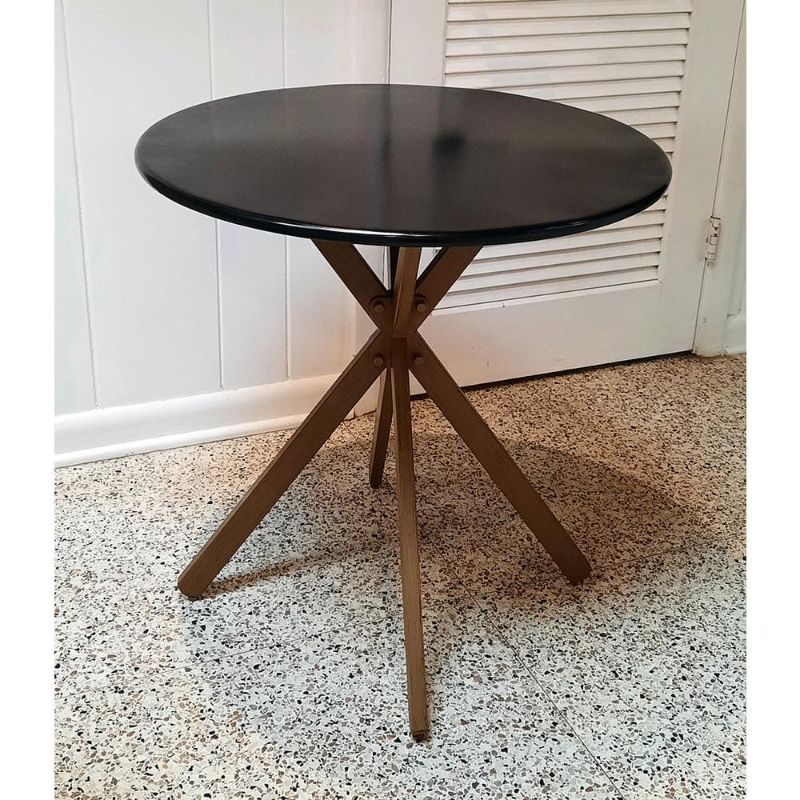 Photo 1 of Hampton Bay Rocky Mount Round Metal 27 in. Outdoor Bistro Table
