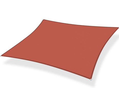 Photo 1 of 7 ft. x 13 ft. 185 GSM Rust Red Rectangle UV Block Sun Shade Sail for Yard and Swimming Pool etc.
