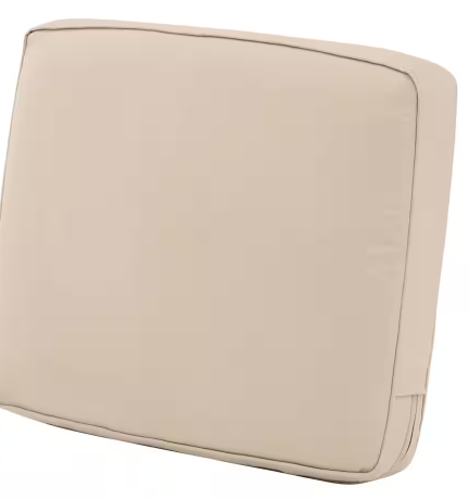 Photo 1 of Montlake 21 in. W x 22 in. H x 4 in. Thick Antique Beige Outdoor Lounge Chair Back Cushion
