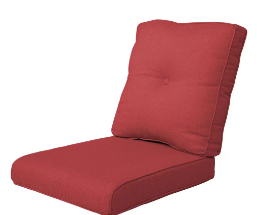 Photo 1 of 22 in. x 24 in. 2-Piece CushionGuard Outdoor Lounge Chair Deep Seat Replacement Cushion Set in Red
