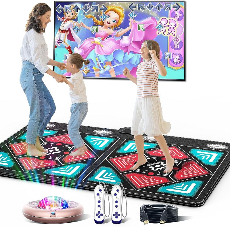 Photo 1 of Dance Mat for Kids and Adults, Anti-Slip Wireless Electronic Dance Pad for TV, Wrinkle-Free, Soft & Cozy Playmat for Exercise & Games, Smart Camera & 2 Controllers, Gift idea?Christmas Colors?
