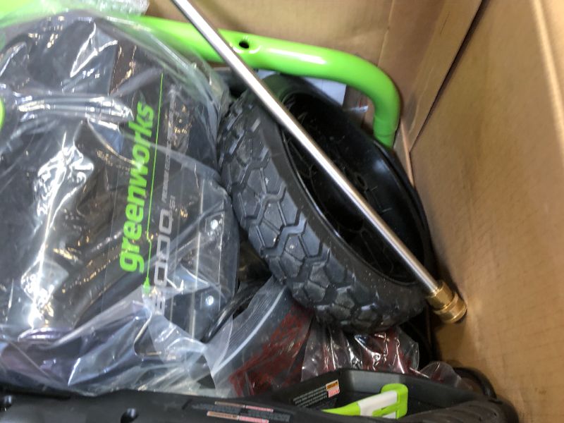 Photo 3 of Greenworks 2000 PSI (13 Amp) Electric Pressure Washer (Wheels For Transport / 20 FT Hose / 35 FT Power Cord) Great For Cars, Fences, Patios, Driveways