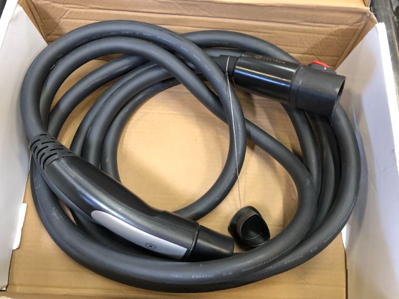 Photo 2 of Lectron EV Charger Extension Cable - Compatible with Tesla - Add an Extra 20 Feet to Your Tesla Charger (1 Pack, Black) (Tesla Charger Not Included)
