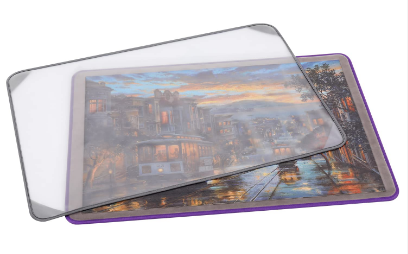 Photo 1 of Jigsaw Puzzle Board with Cover & Sorting Trays | Kidoodler 33x22 Portable Puzzle Mat for 1000 pcs | 4mm Reinforced Hardboard | Non-Slip Surface | Purple