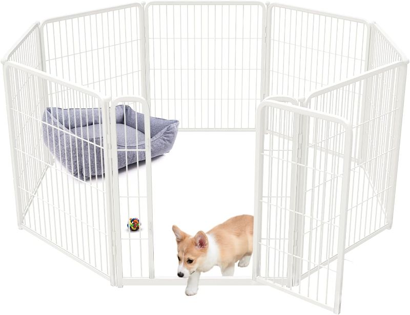 Photo 1 of FXW HomePlus Dog Playpen Designed for Indoor Use, 32" Height for Medium Dogs?Patent Pending 32"High (White) 08 Panels