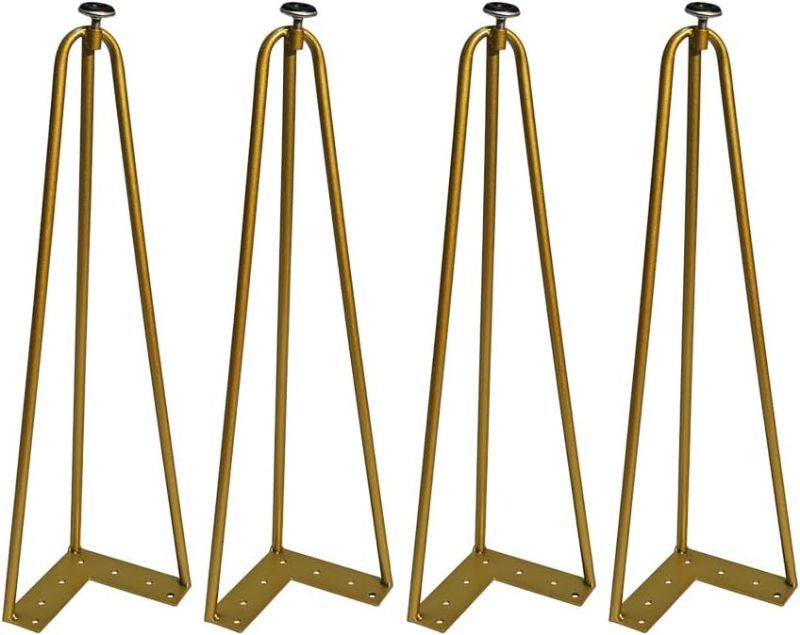 Photo 1 of 20 Inch Hairpin Legs Set of 4,Industrial Metal Coffee Table Legs,Modern Furniture Legs,Tall Iron End Table Legs,Heavy Duty Coffee Table Set(Gold)