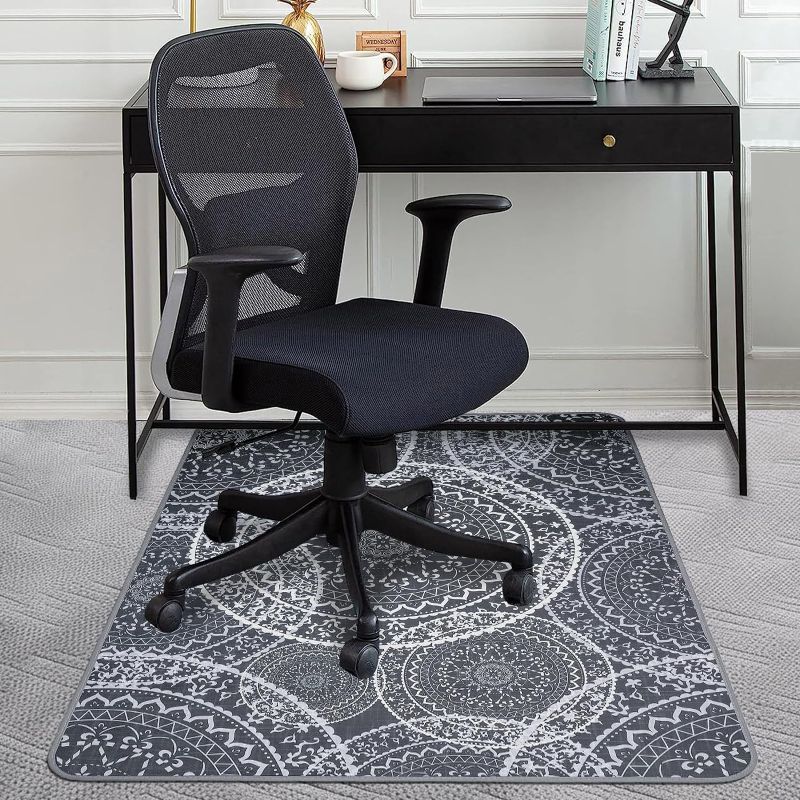 Photo 1 of AiBOB Chair Mat for Carpeted Floors, Premium Quality Hard Material, Office Floor Mats for Computer Desk on Carpet, Easy Gride for Chairs, 36x48 Grey