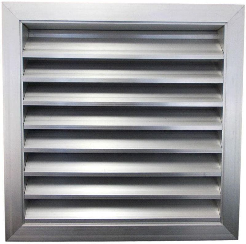 Photo 1 of 16" x 16" Anodized HVAC Fixed Louvre Exterior Grille Air Vent Aluminum Grille for Walls and Crawl Space Bird Mesh Weatherproof