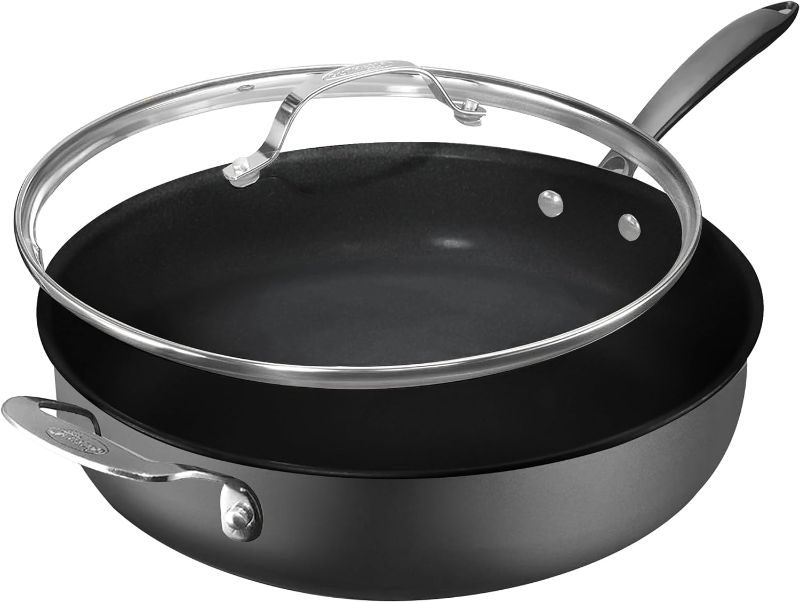 Photo 1 of Granitestone Armor Max 5.5 Quart.Sauté Pan with Lid - 12 Inch Non Stick Deep Frying Pan with Lid, Large Frying Pan, Oven Safe Skillet with Lid, Multipurpose Jumbo Cooker, Stovetop/Dishwasher Safe
