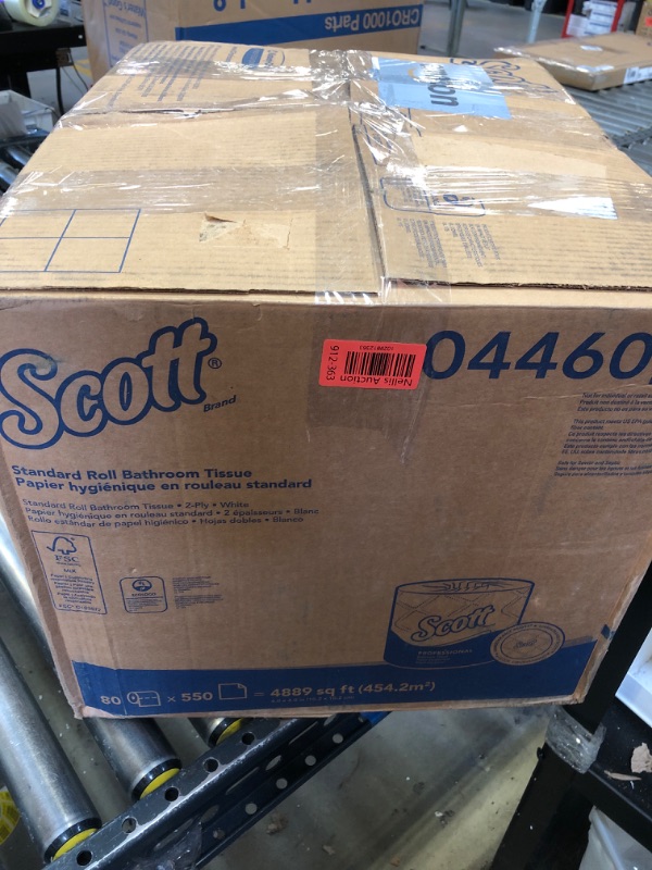 Photo 3 of Scott® Professional 100% Recycled Fiber Standard Roll Toilet Paper, Bulk (13217), with Elevated Design, 2-Ply, White, Individually wrapped rolls (473 Sheets/Roll, 80 Rolls/Case, 37,840 Sheets/Case)
