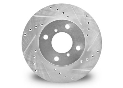 Photo 1 of Dynamic Friction 631-20043R - Drilled and Slotted Silver Brake Rotor
