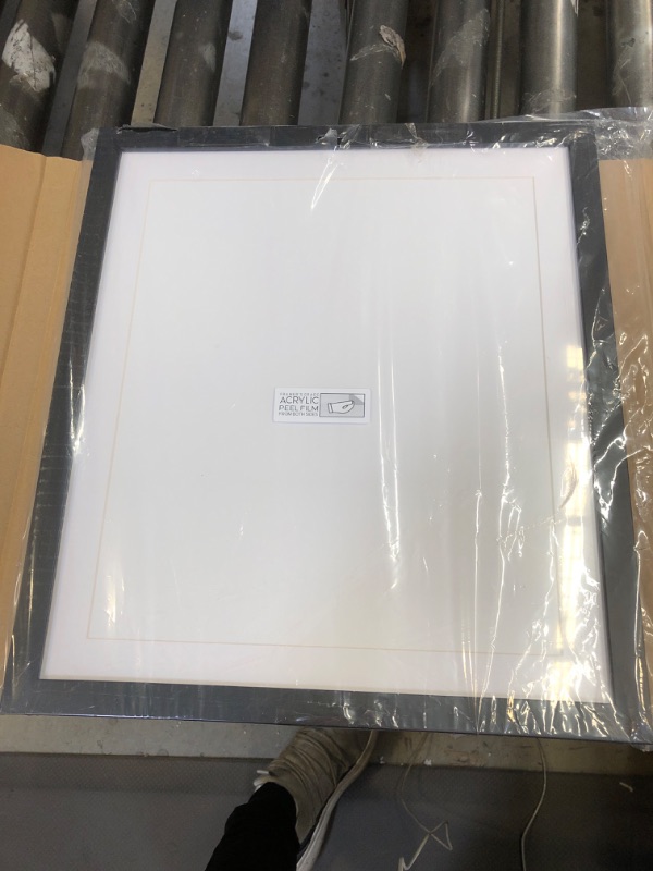 Photo 2 of 12x14 Frame Black Wood with White Mat | 14x16 Frame Matted to 12x14 | Display Your Photo Under UV Acrylic Shatter Guard Front, with Foam Board Backing and Wall Hanging Hardware - Gallery Frame 12x14 Mat in 14x16 Frame Black Frame, White Mat