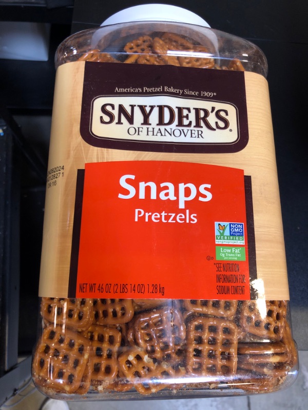 Photo 2 of Snyder's of Hanover Pretzel Snaps, 46 Oz Canister Snaps 2.87 Pound (Pack of 1) ex. jun 8-2024