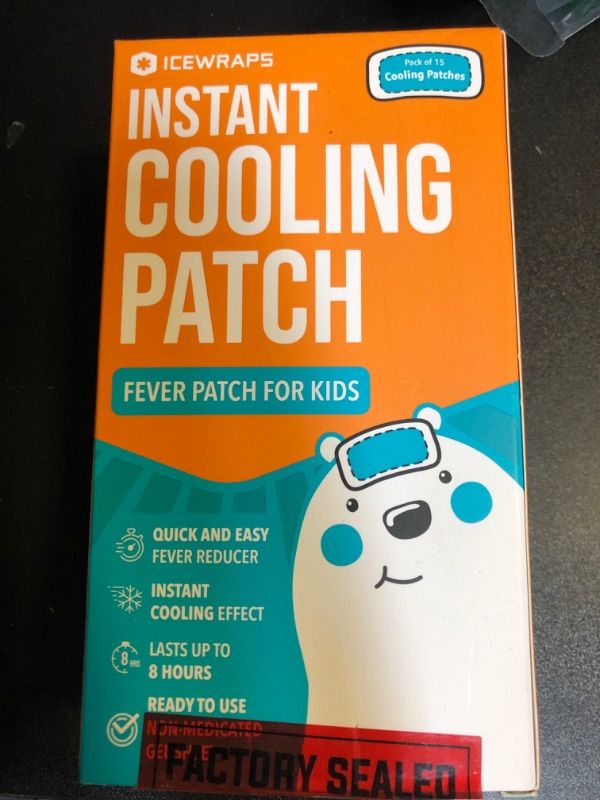 Photo 2 of ICEWRAPS Kids Cool Pads | Cooling Stickers for Fever and Discomfort | Pack of 15