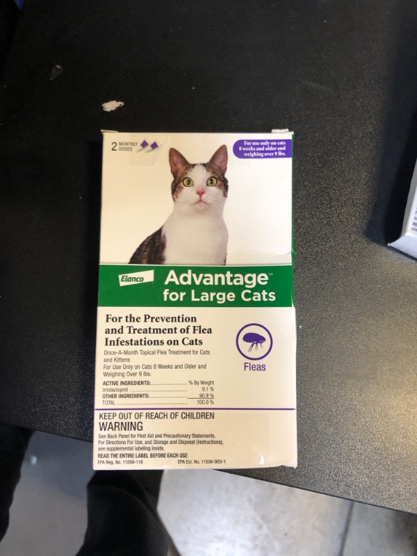 Photo 2 of Advantage Topical Cat Flea Treatment and Prevention for Large Cats 9 lbs.+ | 2 Month Supply