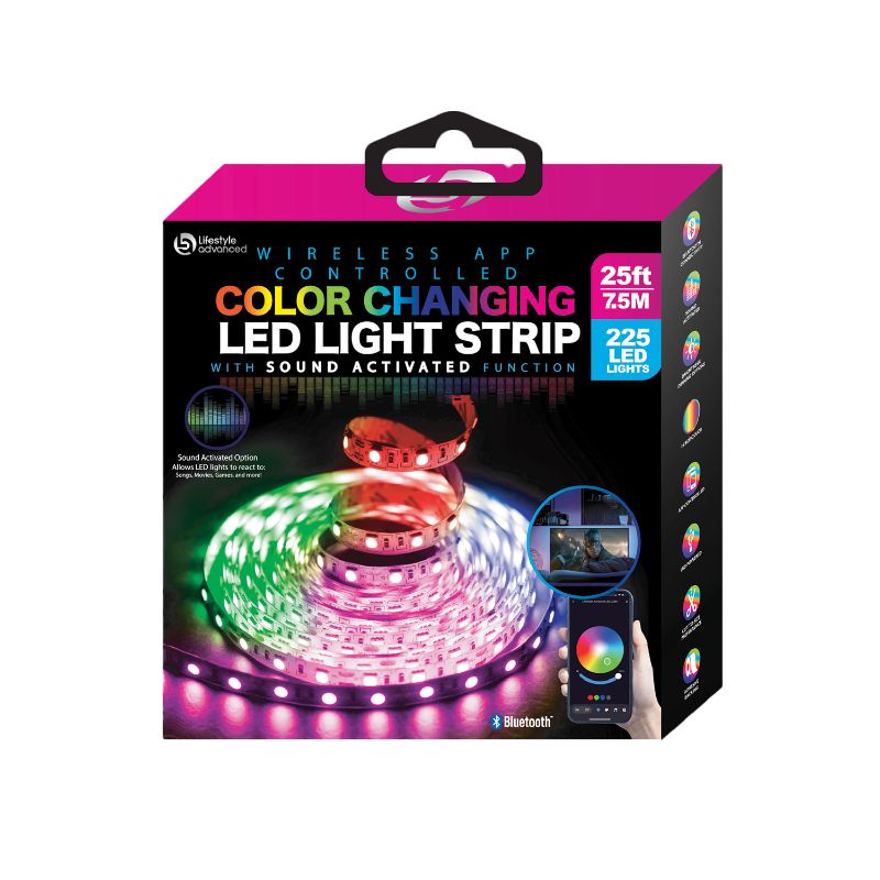 Photo 1 of Lifestyle Advanced 25' Wireless App Controlled Color LED Light Strip with Sound Activation
