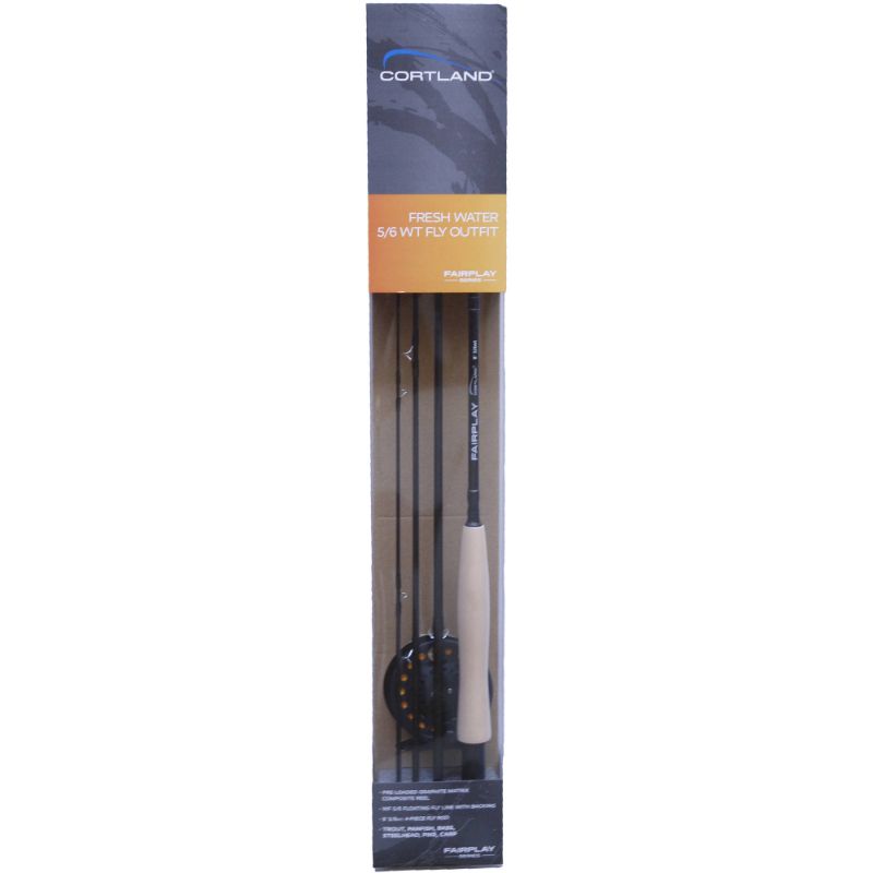 Photo 1 of Cortland Fairplay 8 Graphite Fly Fishing Combo 5/6 Weight 4 Piece 607637
