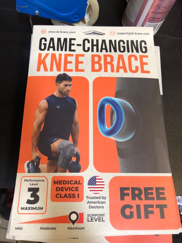 Photo 1 of DR. BRACE ELITE Knee Brace For Knee Pain, Compression Knee Sleeve With Patella Pad For Maximum Knee Support And Fast Recovery For Men And Women-Please Check How To Measure Video (Pluto, Medium)
