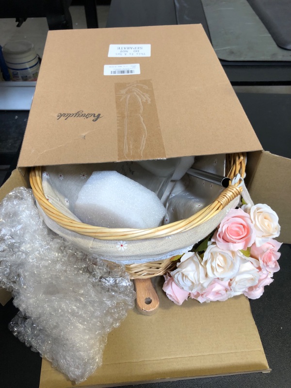 Photo 1 of 20 Pieces Kitchen Gifts for Mom Mother's Day Gifts Set from Daughters Sons Mom Ever Gift Include Wicker Basket 12 Pcs Artificial Rose Scented Candle 24 oz Glass Cup Cutting Board Spatula Card