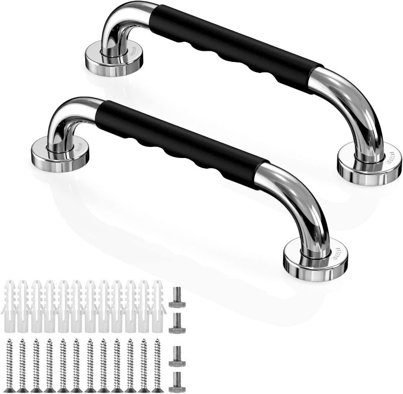 Photo 1 of 2 Pack 12 Inch Grab Bars for Bathtubs and Showers, Anti-Slip Grab Bars for Elderly for Wall, Stainless Steel Handicap Grab Bars
