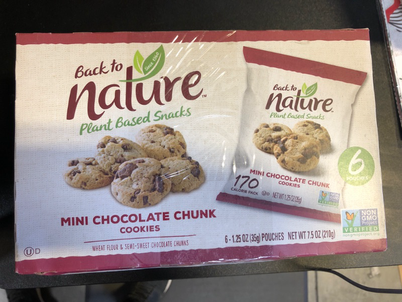 Photo 2 of Back to Nature Mini Chocolate Chunk Cookie, 1.25 Ounce - 6 per box - 2 Boxes