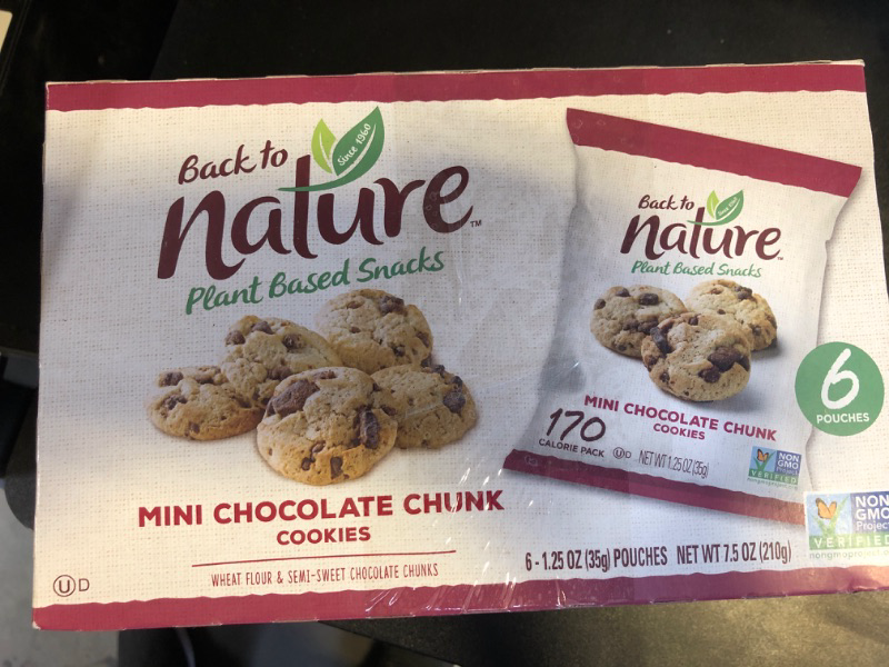 Photo 2 of Back to Nature Mini Chocolate Chunk Cookie, 1.25 Ounce - 6 per Box - 2 Boxes
