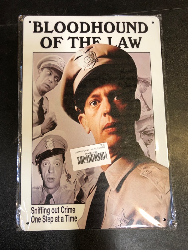 Photo 2 of Andy Griffith Show Tin Metal Sign : Barney Fife Bloodhound 8X12
