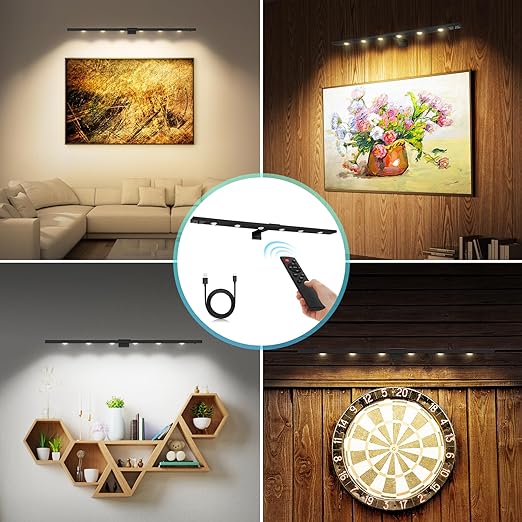 Photo 1 of TINTINDOC 22''Wireless LED Picture Light Battery Rechargeable 6000mAh Full Metal,Painting Light for Wall with Remote Control,3 Lighting Dimmable Timer Off, Art Light for Display Wall Picture, 400LM