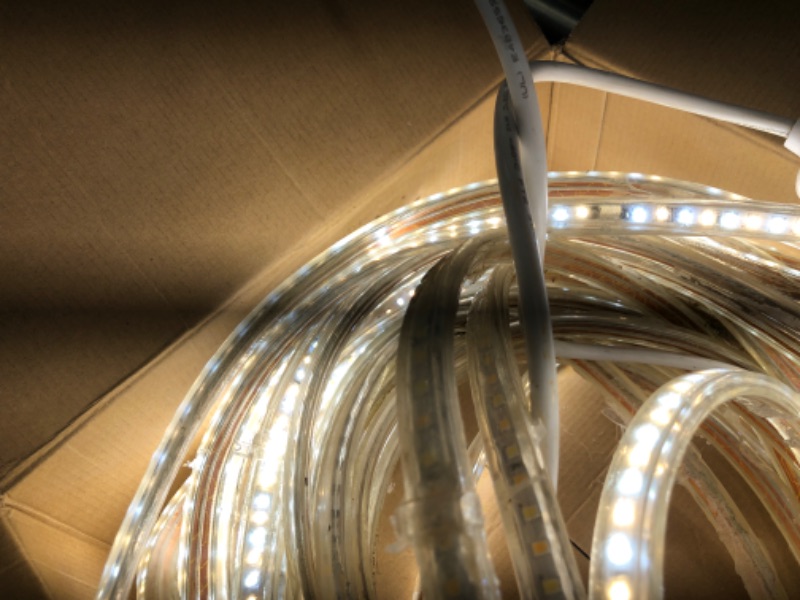 Photo 1 of Shine Decor Dual-Row Plus LED Strip Lights Bright 510Lm/M, AC 120V Dimmable Rope Light IP65 Waterproof Cold-Resistant, Connectable 2800K Warm White Indoor Outdoor Ceiling Deck Lighting 131.2FT ETL Warm White 131ft