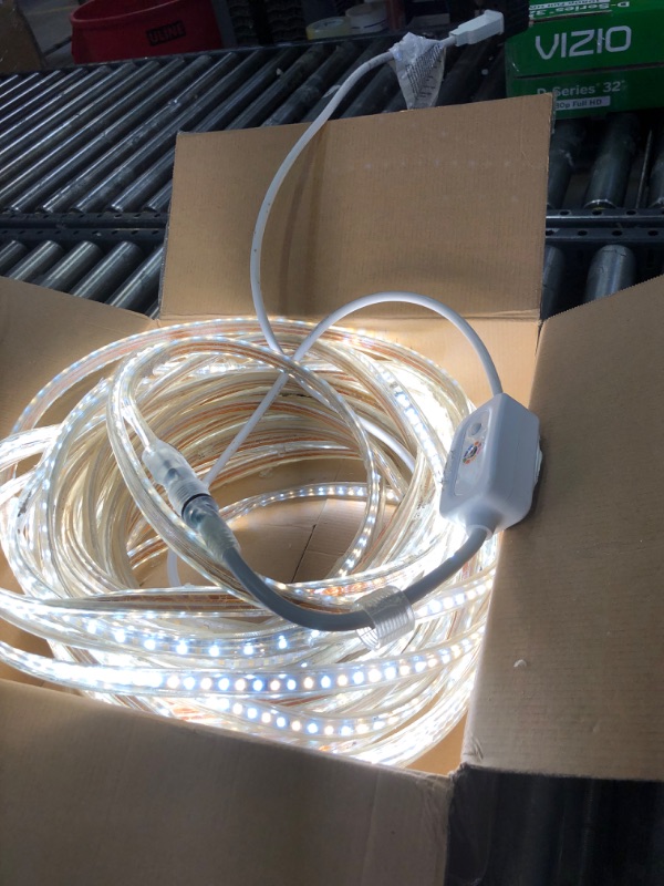 Photo 1 of Shine Decor Dual-Row Plus LED Strip Lights Bright 510Lm/M, AC 120V Dimmable Rope Light IP65 Waterproof Cold-Resistant, Connectable 2800K Warm White Indoor Outdoor Ceiling Deck Lighting 131.2FT ETL Warm White 131ft