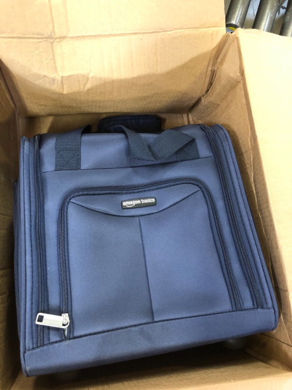 Photo 2 of Amazon Basics Underseat Carry-On Rolling Travel Luggage Bag, 14 Inches, Navy Blue Navy Blue Luggage Bag