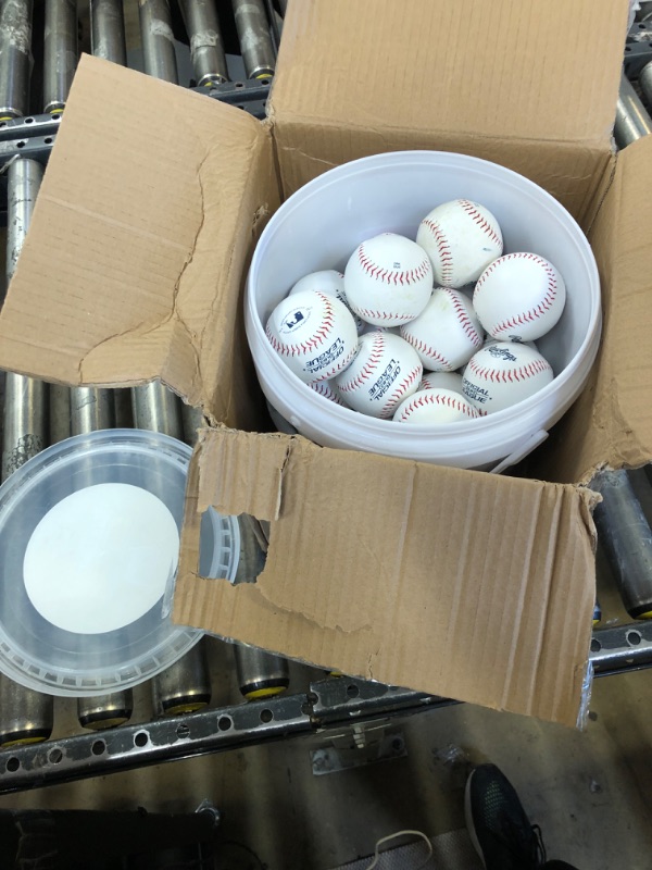 Photo 2 of Rawlings | Official League Recreational Use Practice Baseballs | Youth/8U | OLB3 | Bucket | 24 Count
