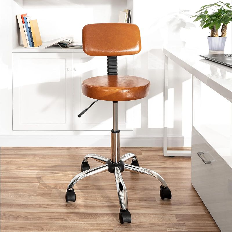 Photo 1 of Naomi Home Unleash Your Creativity with Mara Drafting Shop Stool with Backrest: Comfortable & Inspiring Workspace, Ergonomic Design, Mobility, Faux Leather, Swivel, Adjustable Height Work Stool
