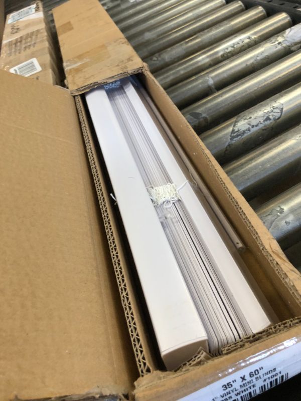 Photo 2 of CHICOLOGY Blinds for Windows , Mini Blinds , Window Blinds , Door Blinds , Blinds & Shades , Camper Blinds , Mini Blinds for Windows , Horizontal Window Blinds , Gloss White, 35"W X 60"H 35"W X 60"H White (Commercial Grade)