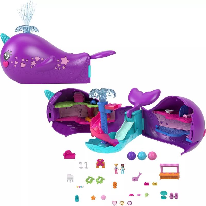 Photo 1 of Polly Pocket Sparkle Cove Adventure Narwhal Adventurer Boat Playset
