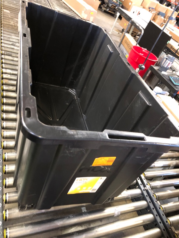 Photo 1 of 77 Gal. Tough Storage Tote with Wheels in Black 

