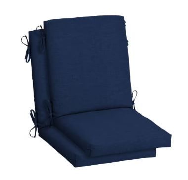 Photo 1 of 20 in. x 20 in. Sapphire Blue Leala High Back Outdoor Dining Chair Cushion (2-Pack)
