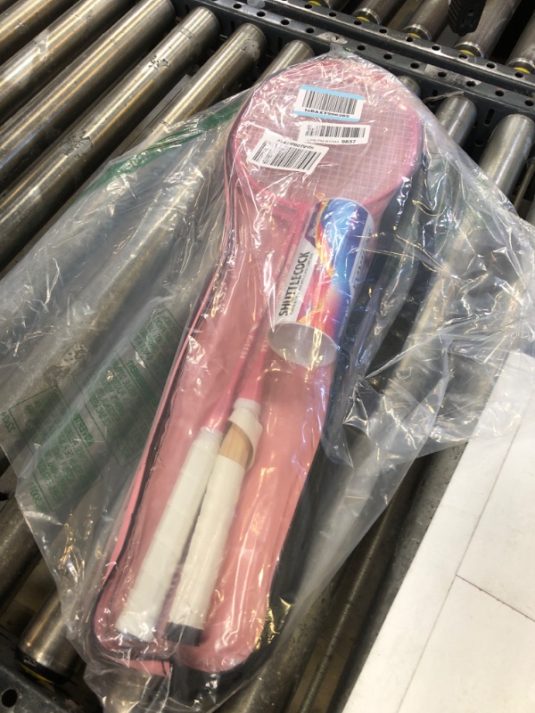 Photo 1 of Badminton Rackets Set of 2, 2 Player Badminton Racquets Set with 2 Rackets, 3 Nylon Shuttlecocks, Storage Bag, for Beginners Outdoor Backyard Games, Lightweight, Pink