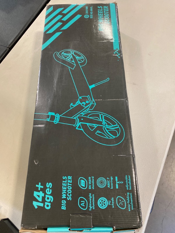 Photo 1 of Scooters for Kids 6 Years and up, Folding Kick Scooter 2 Wheel for Adults Teens, 4 Adjustable Handlebar, 200mm Big Wheels, Lightweight Sports Commuter Scooter, Sturdy Frame, up to 220lbs
