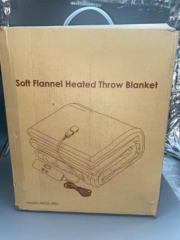 Photo 3 of Electric Heated Blanket 50" x 60" Throw Wrap with 12 Heating Levels for Home Office Use Gradient Gray-H60
