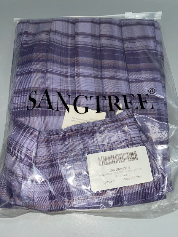 Photo 2 of Size 11-12Y SANGTREE Women's Pleated Mini Skirt with Comfy Casual Stretchy Band Skater Skirt
