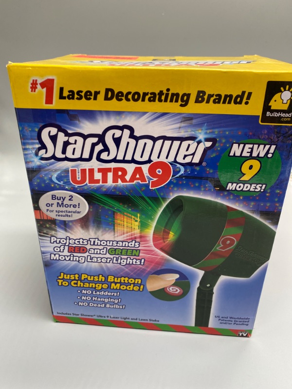 Photo 3 of AS-SEEN-ON-TV with 9 Enhanced Modes for Spectacular Outdoor Holiday Laser Lighting with Thousands of Lights Covering 3200 Square feet, Green, 8.5 in
