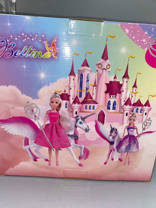 Photo 2 of BETTINA Unicorn Princess Dolls Set, Magical Light Unicorn Toys for Girls, Horse Toys with Rainbow Mane and Tail, Princess Toys, Unicorn Gifts for Girls Kids Aged 3 4 5 6 7 8
