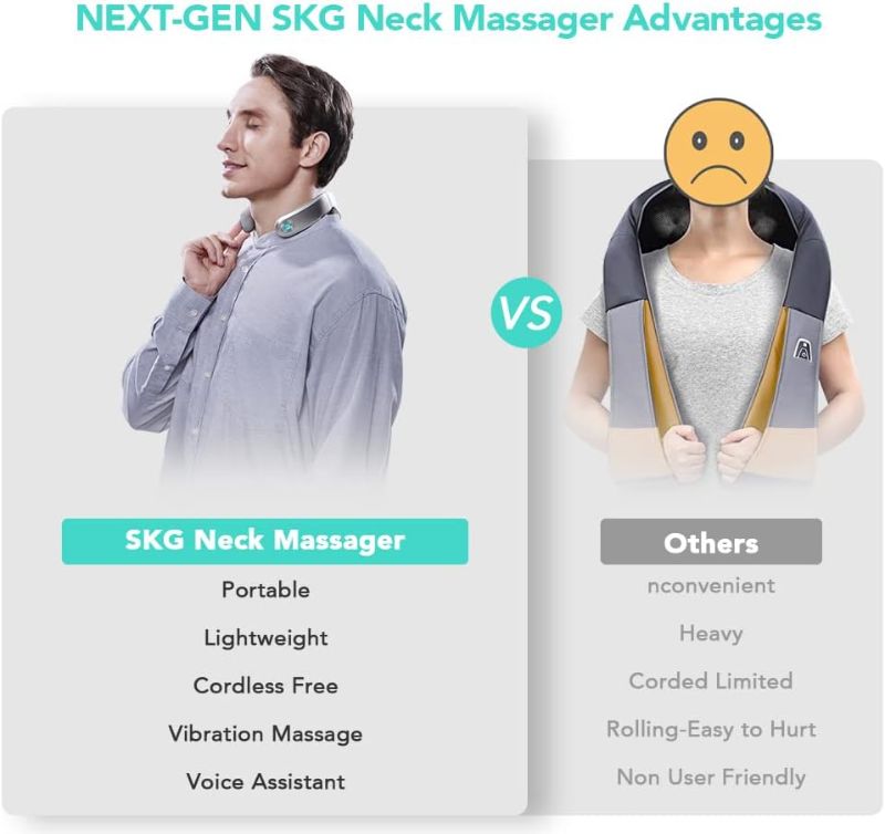 Photo 2 of SKG Neck Massager with Heat, Deep Tissue Vibration Infrared Neck Massager Cordless for Pain Relief, Portable Electric Cervical Massager 9D Neck Relaxer Women Men Gift G7 PRO
