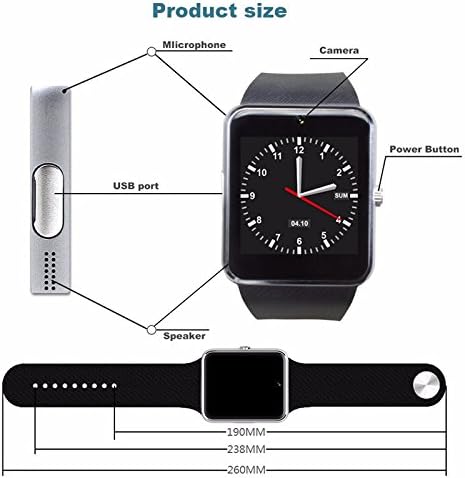 Photo 2 of Amazing for less GT08-SLV Bluetooth Touch Screen Smart Wrist Watch Phone with Camera - Silver
