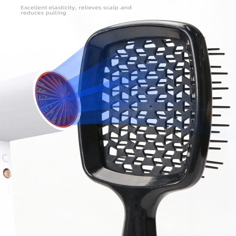 Photo 2 of Cut-out comb, mesh comb, airbag comb, curly hair, fluffy styling comb, massage detangling comb, wet and dry hairdressing comb
