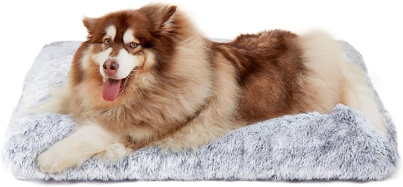 Photo 1 of EHEYCIGA Fluffy XXL Dog Crate Pad Cover, Plush Faux Fur Dog Bed for Extra Large Dogs, Calming Anti Anxiety XXL Dog Bed for Crate, Washable Soft Warm Dog Crate Mat Cover
