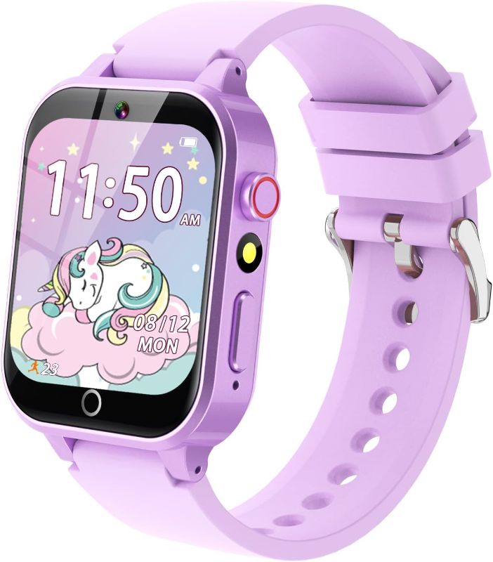 Photo 1 of Kids Smart Watch with HD Touchscreen, 26 Games, Camera, Video, Music Player, Pedometer - Educational Gift for Girls Ages 6-12
